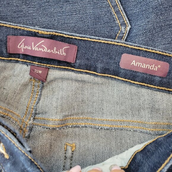 Gloria Vanderbilt Amanda 22W Dark Wash Jeans Straight Leg Stretch Denim SL90E - Picture 8 of 10